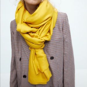 Zara blanket scarf mustard yellow